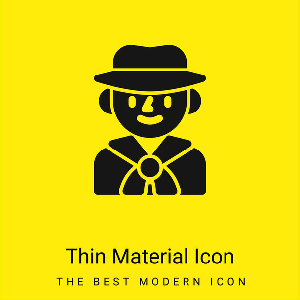 Boy Scout minimal bright yellow material icon - Vector, Image