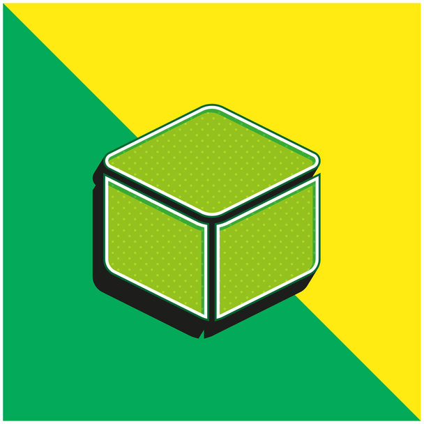 3d Vihreä ja keltainen moderni 3d vektori kuvake logo - Vektori, kuva