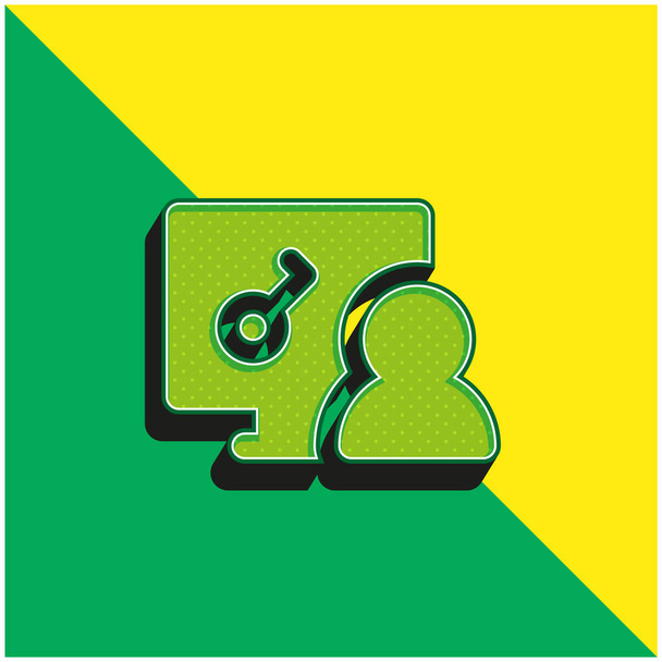Πρόσβαση Πράσινο και κίτρινο σύγχρονο 3d διάνυσμα εικονίδιο λογότυπο - Διάνυσμα, εικόνα