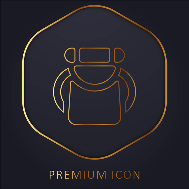 Zaino linea dorata logo premium o icona - Vettoriali, immagini