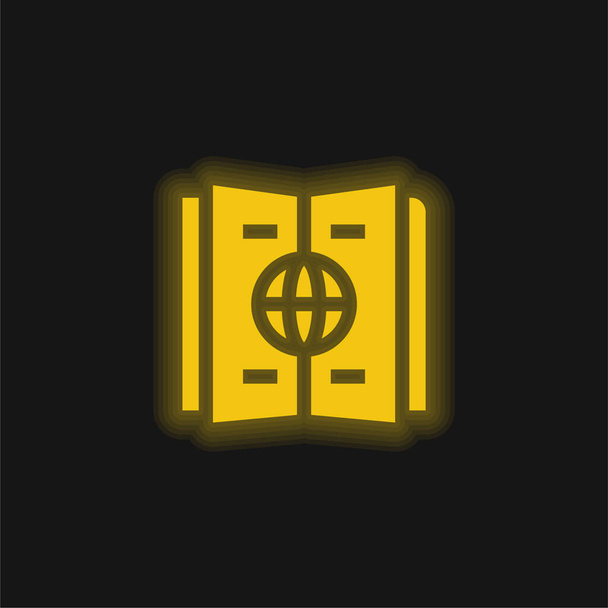 Atlas amarillo brillante icono de neón - Vector, Imagen