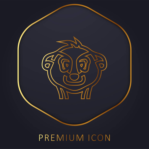 Esquema de cabeza de animal logotipo de la línea de oro premium o icono - Vector, imagen
