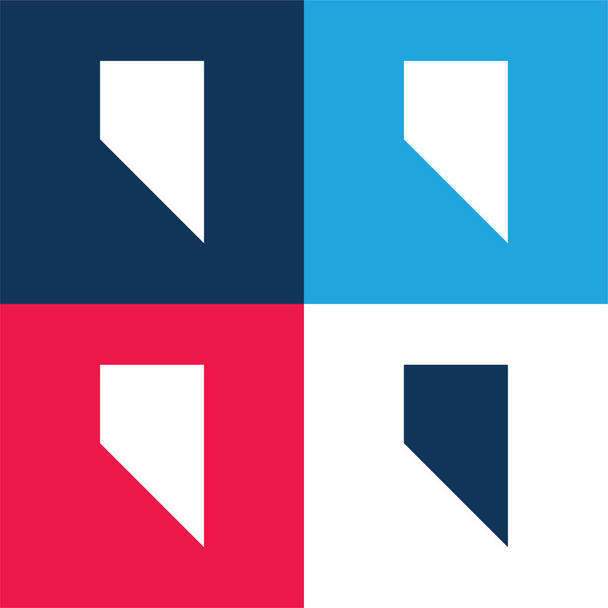 Bladwijzer blauw en rood vier kleuren minimale pictogram set - Vector, afbeelding