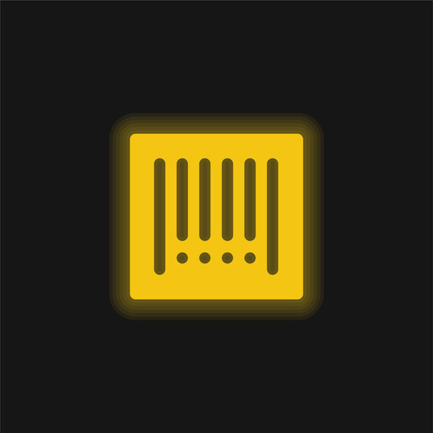 Código de barras amarillo brillante icono de neón - Vector, imagen