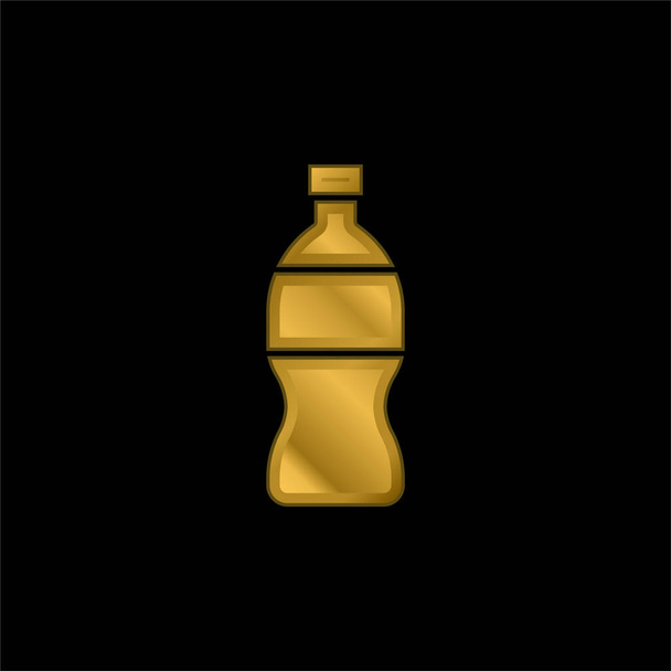 Botella chapado en oro icono metálico o logo vector - Vector, imagen