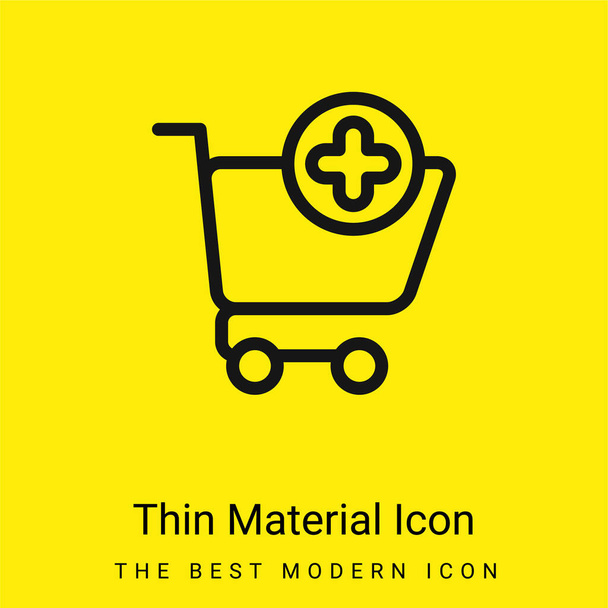 Añadir al carrito icono de material amarillo brillante mínimo - Vector, Imagen