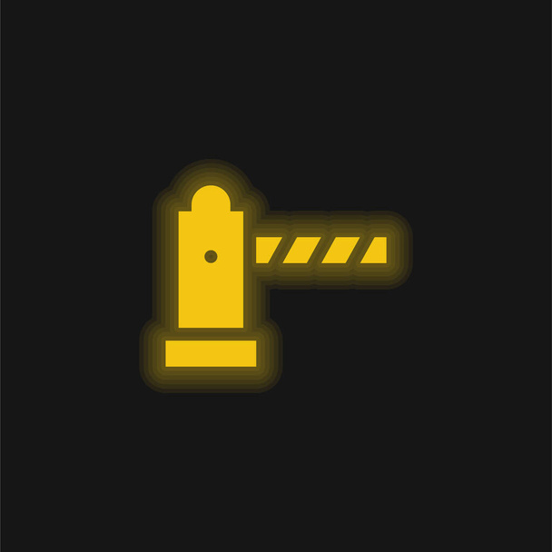 Barrière jaune brillant icône néon - Vecteur, image