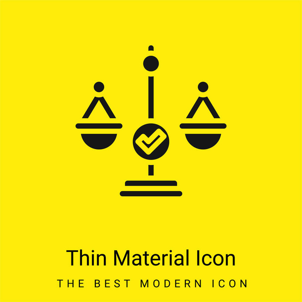 Balanced minimal bright yellow material icon - Vector, Image