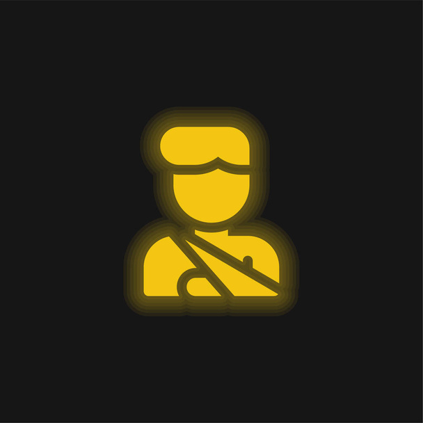 Nehodová žlutá zářící ikona - Vektor, obrázek