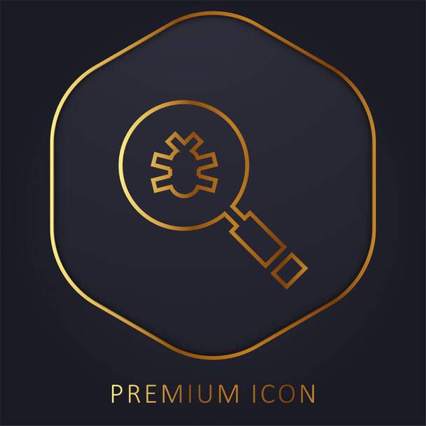 Logo o icono premium de la línea dorada Antivirus - Vector, Imagen