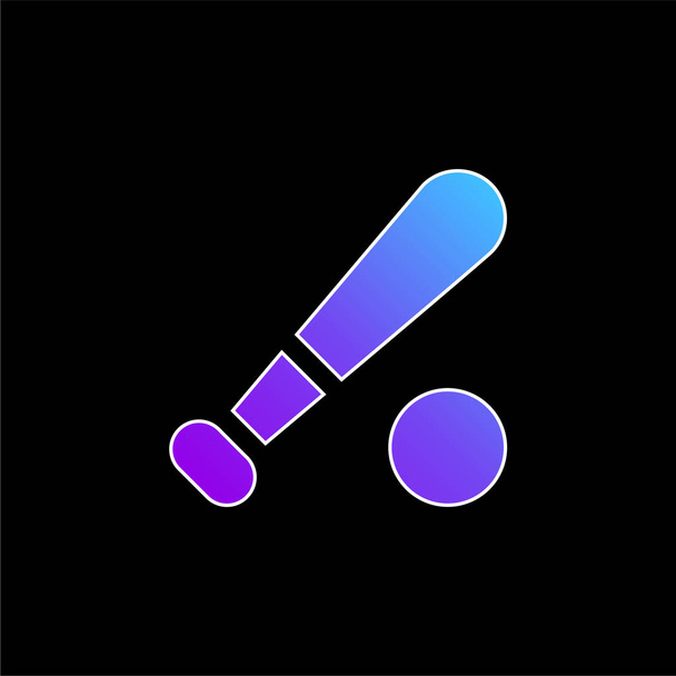 Béisbol murciélago azul degradado icono del vector - Vector, imagen