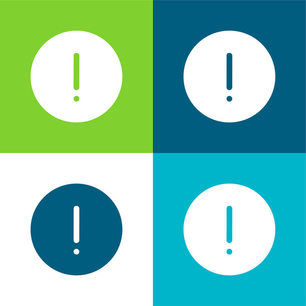Set di icone minime a quattro colori Alert Flat - Vettoriali, immagini