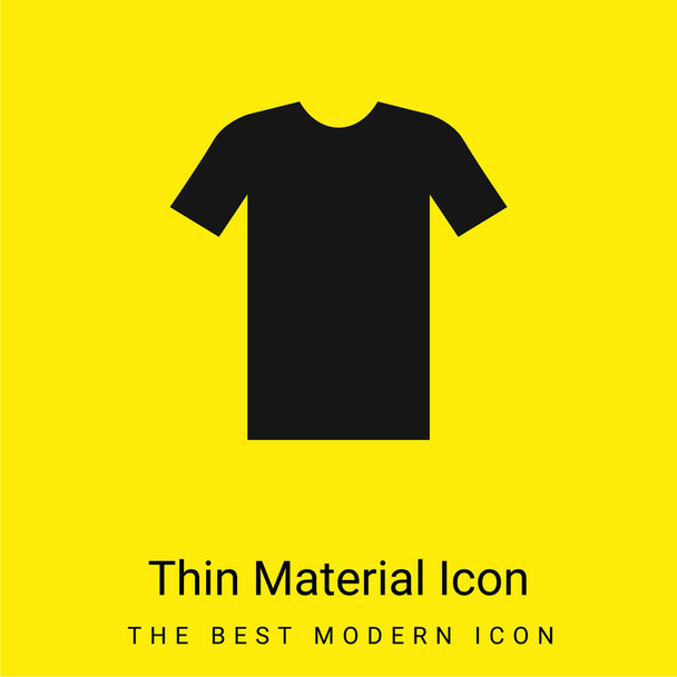 Black Tshirt minimal bright yellow material icon - Vector, Image