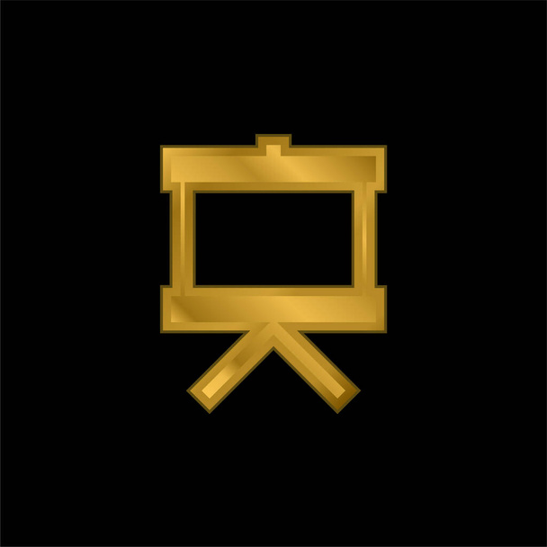 Tablero chapado en oro icono metálico o logo vector - Vector, imagen