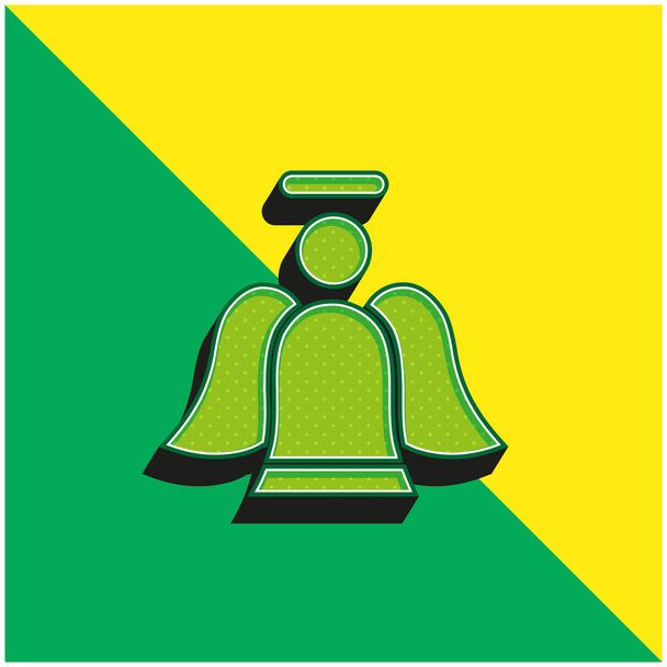 Engel grün und gelb modernes 3D-Vektor-Symbol-Logo - Vektor, Bild