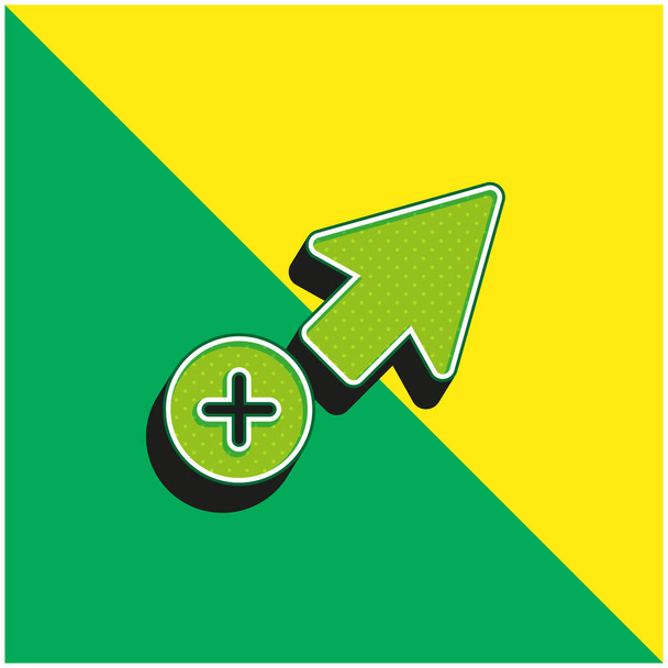Add Pointer Green and yellow modern 3d vector icon logo - Vector, Image