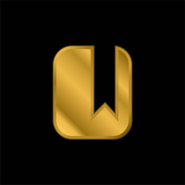 Kirjanmerkki kullattu metallinen kuvake tai logo vektori - Vektori, kuva