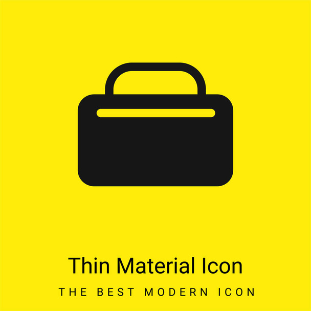 Táska minimális fényes sárga anyag ikon - Vektor, kép