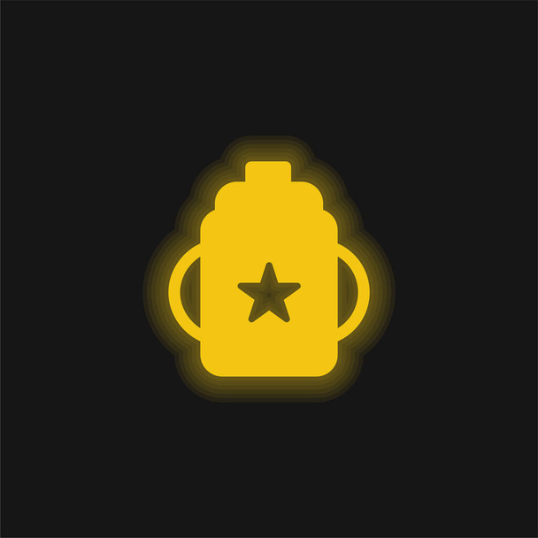 Babakupa sárga izzó neon ikon - Vektor, kép