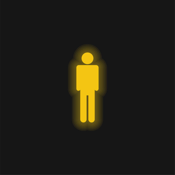 Basic Silhouette yellow glowing neon icon - Vector, Image
