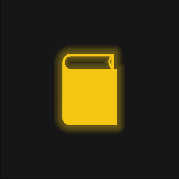 Kirja Suljettu musta objekti keltainen hehkuva neon kuvake - Vektori, kuva