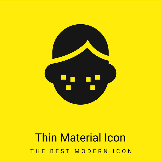 Acne minimal bright yellow material icon - Vector, Image
