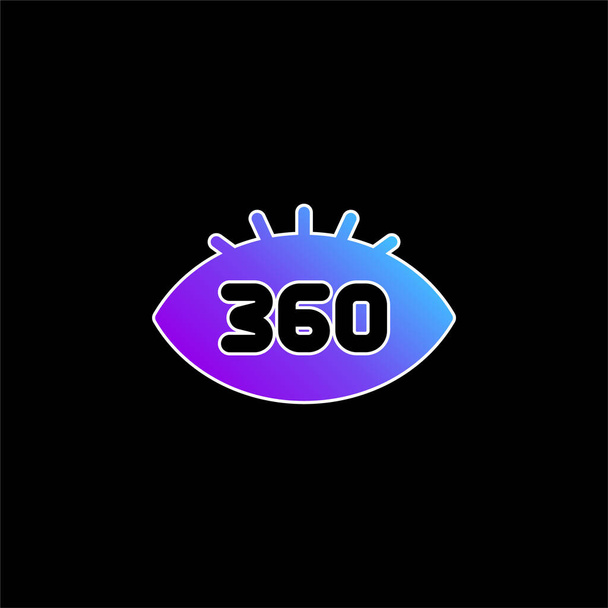 360 Degrees blue gradient vector icon - Vector, Image