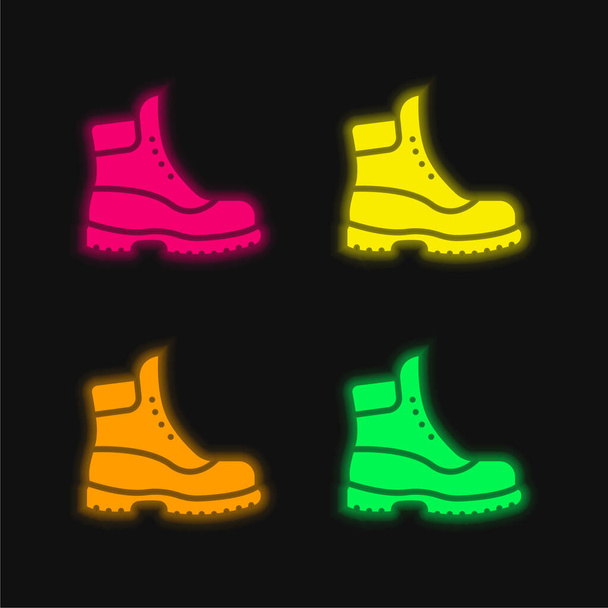 Завантажити чотири кольори, що світяться неоном Векторна піктограма
 - Вектор, зображення