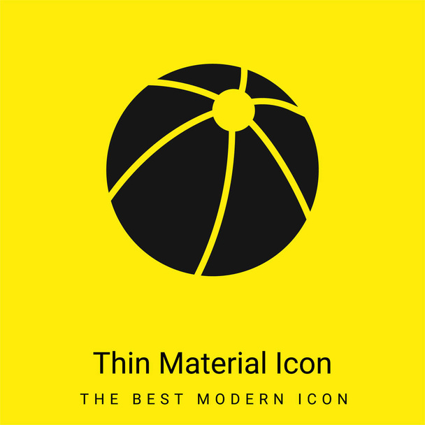 Bola mínimo icono de material amarillo brillante - Vector, imagen