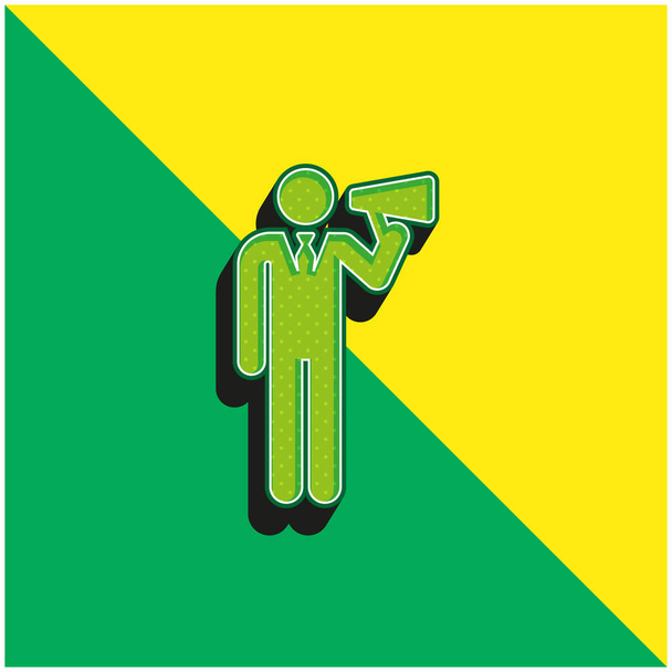 Boss Grünes und gelbes modernes 3D-Vektor-Symbol-Logo - Vektor, Bild