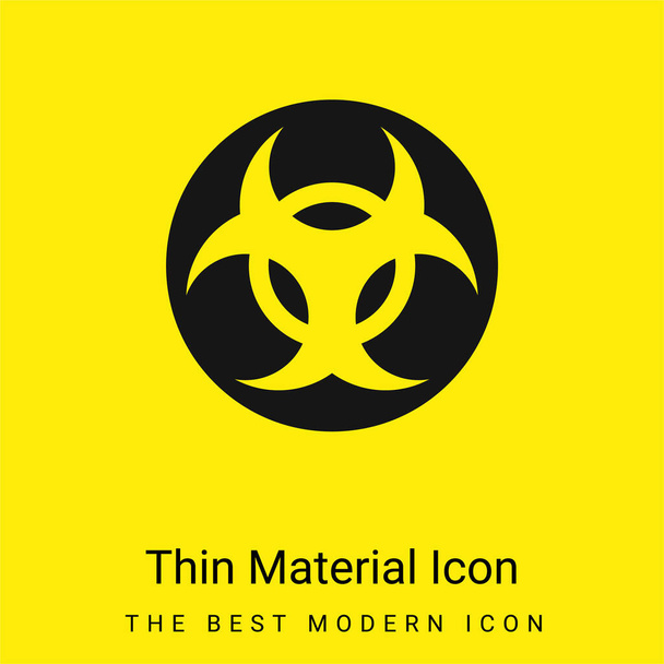 Icono de material amarillo brillante mínimo de riesgo biológico - Vector, Imagen