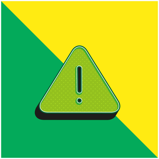 Alerta verde y amarillo moderno vector 3d icono del logotipo - Vector, Imagen