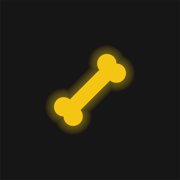 Knochengelb leuchtendes Neon-Symbol - Vektor, Bild