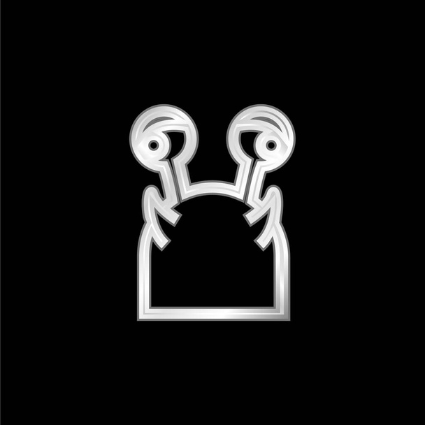 Голова тварини зі сріблястим оком покрита металевою іконою - Вектор, зображення