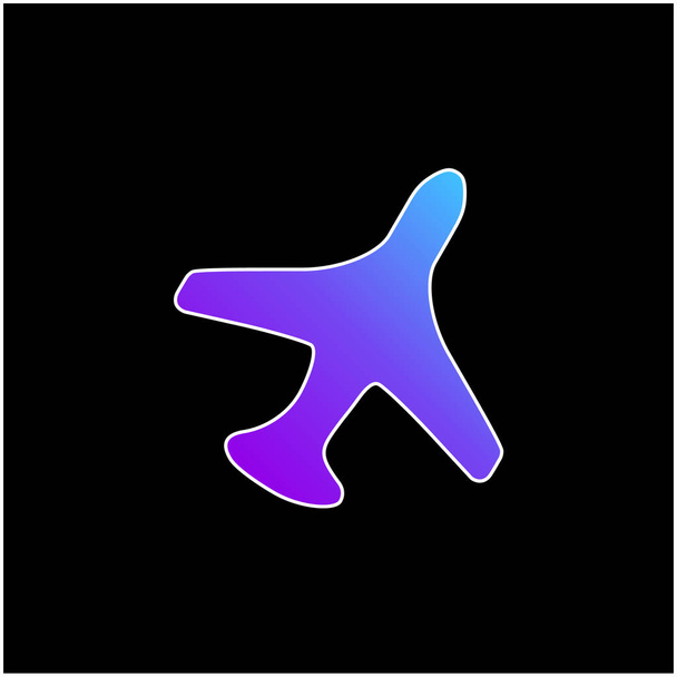 Airplane In Flight blu gradiente vettoriale icona - Vettoriali, immagini