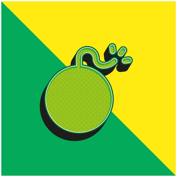 Bomb Green and yellow modern 3d vector icon logo - Vector, Image