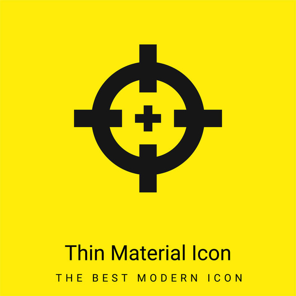 Aim minimal bright yellow material icon - Vector, Image