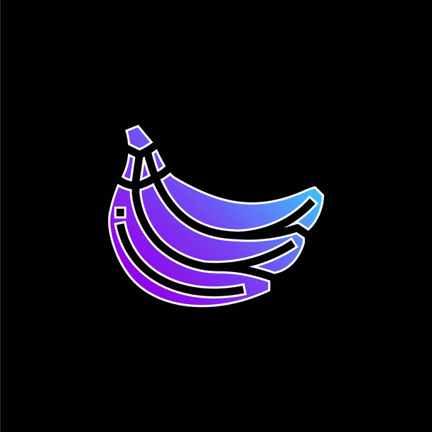 Bananas blue gradient vector icon - Vector, Image