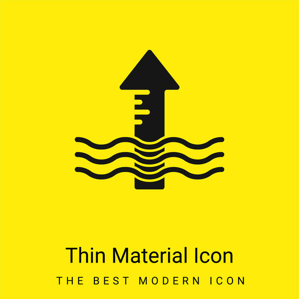 Flèche minimale jaune vif icône matérielle - Vecteur, image