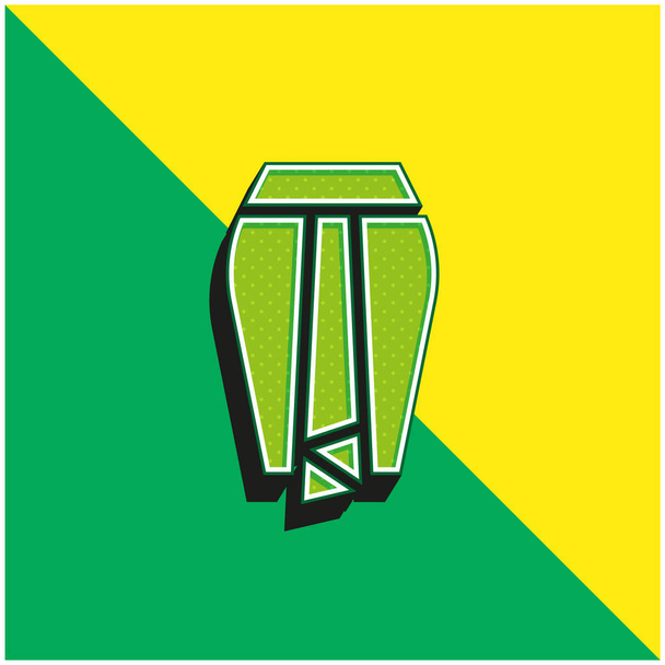 Jupe Batik Vert et jaune moderne icône vectorielle 3d logo - Vecteur, image