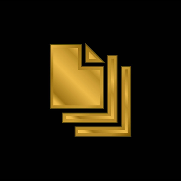 Blanco pagina verguld metalic icoon of logo vector - Vector, afbeelding