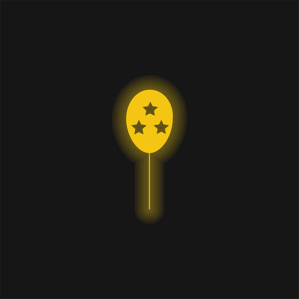 Μπαλόνι κίτρινο λαμπερό νέον εικονίδιο - Διάνυσμα, εικόνα