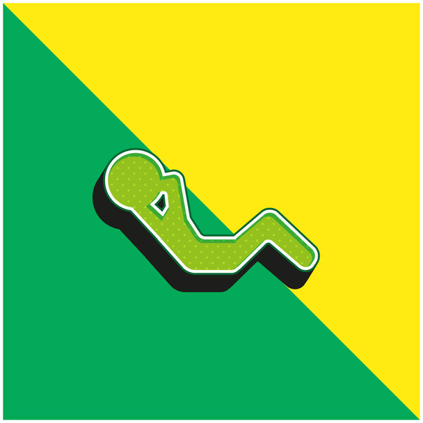 Exercício Abdominal Verde e amarelo moderno logotipo vetor 3d ícone - Vetor, Imagem