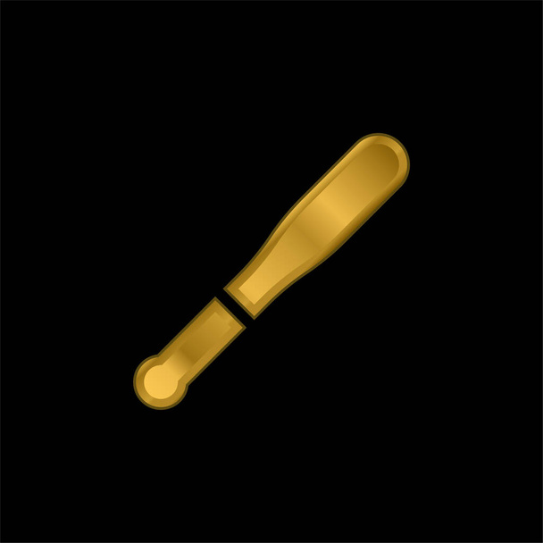 Baseball denevér aranyozott fém ikon vagy logó vektor - Vektor, kép