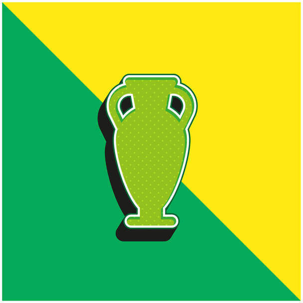 Ánfora verde y amarillo moderno vector 3d icono del logotipo - Vector, imagen