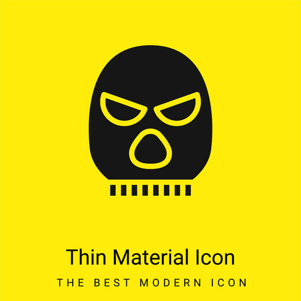 Maszk minimális fényes sárga anyag ikon - Vektor, kép