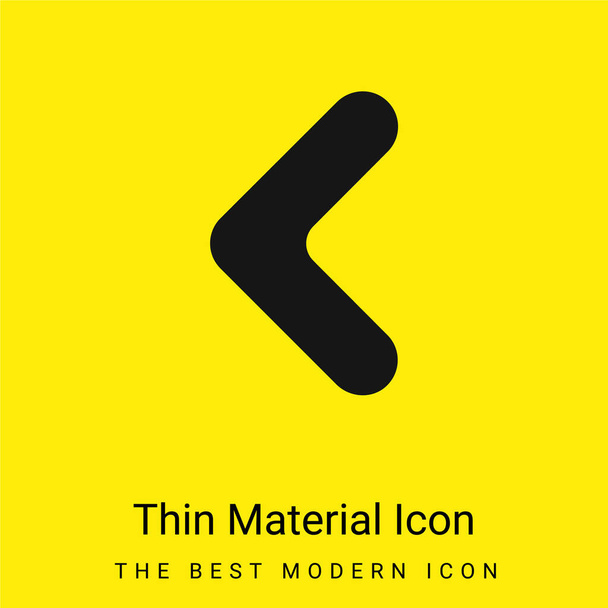 Angolo freccia Indicazione A sinistra icona materiale giallo brillante minimo - Vettoriali, immagini