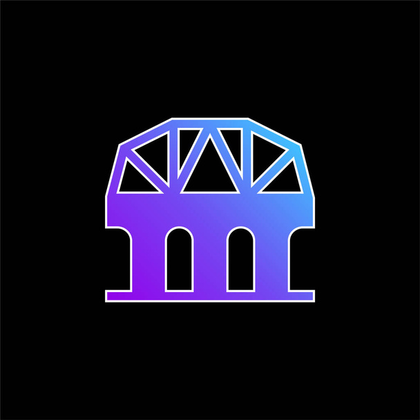 Ícone de vetor gradiente azul ponte - Vetor, Imagem