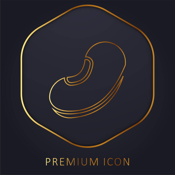 Bean golden line premium logo or icon - Vector, Image