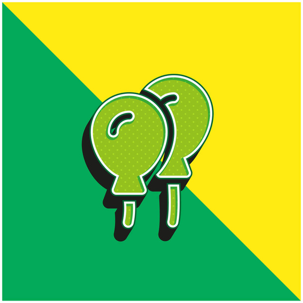 Balony Zielone i żółte nowoczesne logo wektora 3D - Wektor, obraz